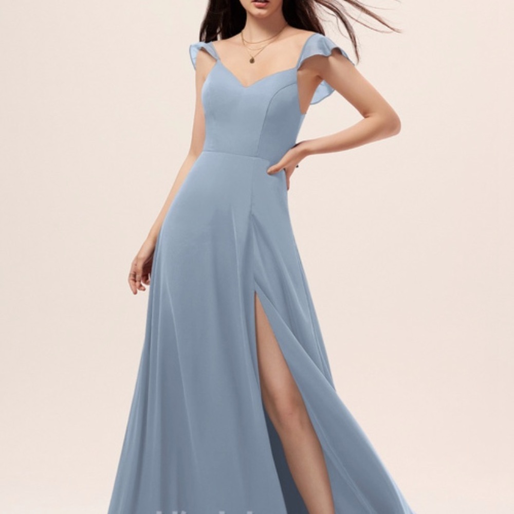 DUSTY BLUE BRIDESMAIDS DRESS